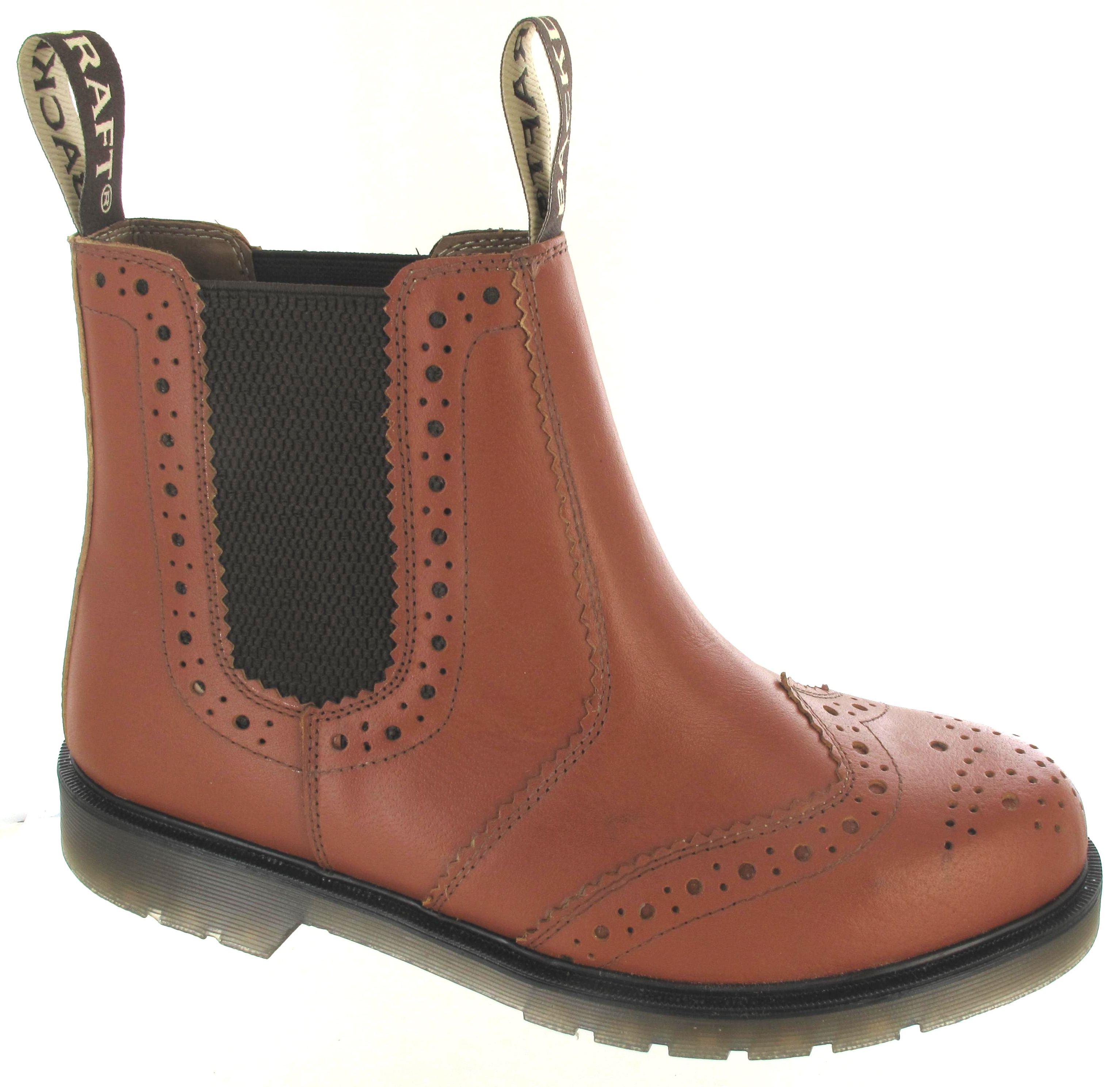 MENS CHELSEA SLIP ON DEALER WORK ANKLE LEATHER BROGUE SMART WORK BOOTS